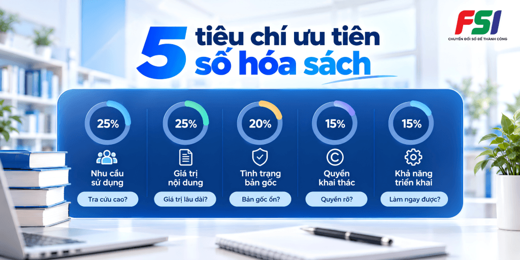 5 tiêu chí khi số hoá sách