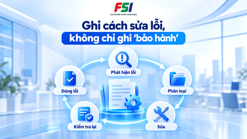 Ghi cách sửa lỗi, không chỉ ghi bảo hành
